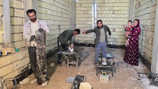 Peaceful life in the village building a house with tiles and cooking lunch in Mehrabani [upl. by Aylmar13]