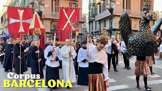 Barcelona Corpus Christi 2024 Procession Festiva i Litúrgica at La Rambla Spain [upl. by Sina]