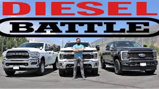 2024 Chevy Duramax Vs Ram Cummins Vs Ford Power Stroke Which Diesel Is Best [upl. by Ahsino]