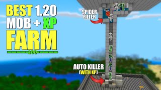 EASY 120 Mob  AUTO XP Farm  Minecraft Bedrock 120 Tutorial [upl. by Acissaj]