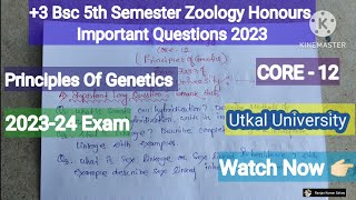 3 BSc 5th Semester Zoology Honours Core12 Important Questions 2023 Exam  Utkal University [upl. by Netta]