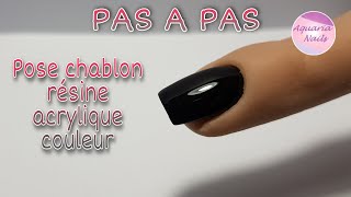 Pas à pas pose ongle résine acrylique couleur [upl. by Eilac]