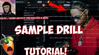 How to make NY Sample drill beats Tutorial For Kayflock Blovee and more [upl. by Sigismund]