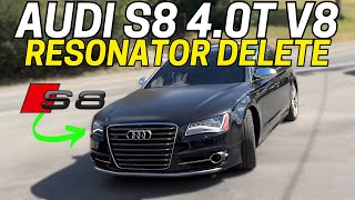 2014 Audi S8 40L V8 Turbo Exhaust Sound w Resonator Delete [upl. by Flodnar965]