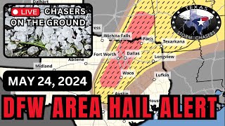 LIVE TEXAS CHASE  Very Large Hail Risk High Winds May 24 2024 CJAS [upl. by Annaiv974]