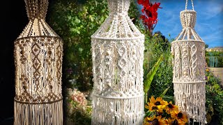 Hanging Macrame Lantern Pattern DIY [upl. by Tifanie]