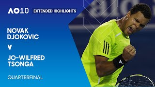 Novak Djokovic v JoWilfred Tsonga Extended Highlights  Australian Open 2010 Quarterfinal [upl. by Redle]