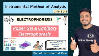 Electrophoresis  Paper amp capillary  Gel electrophoresis  factor affecting electrophoretic mobilit [upl. by Annas]