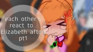 Each others react to Elizabeth Afton pt1 Gachaclub gachaclub fandoms gachareact [upl. by Inele]