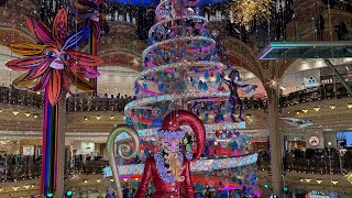 Vitrine et sapin de Noël aux Galeries Lafayette et printemps 2023 paris 4k [upl. by Giguere]