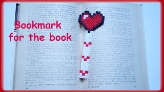 TUTORIAL Hama Beads Pyssla Perler Beads How to Make Bookmark for the book [upl. by Edyaw626]