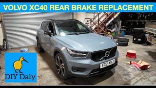 Volvo XC40 Rear Brake Discs and pads Replacement [upl. by Elleinet133]