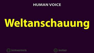 How To Pronounce Weltanschauung [upl. by Acir538]