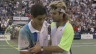 Pete Sampras vs Andre Agassi 1990 US Open Final Highlights [upl. by Gemma575]