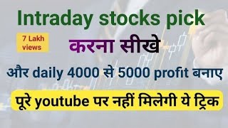 intraday stock selection best strategy  intraday trading  Market Analysis  intraday trading [upl. by Coltin]