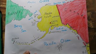 How to draw Alaska map easy SAAD Alaska map drawing [upl. by Thompson938]