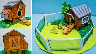 How To Make Hen Coop  DIY Chicken House  For School Projects [upl. by Kcyrred702]