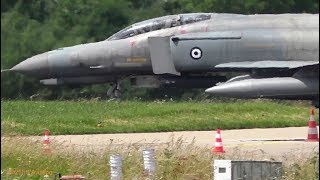 Greek AF F4E Phantom LOTS of LOWAPPROACHES Florennes AB EBFS [upl. by Lezley]