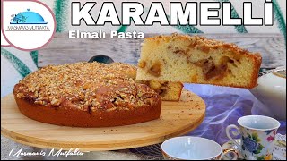 BU ELMALI PASTA ŞAHANE OLUYOR💢KARAMELLİ ELMALI KEKAz Malzemeli Çok Lezzetli👌 backen [upl. by Akinehs]