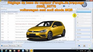 Réglage de base du capteur dangle de braquage G8500778 volkswagen seat audi skoda MQB [upl. by Rehctaht636]