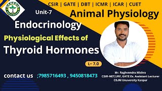 Physiological Effects of Thyroid Hormones  T3 amp T4  Animal Physiology  Unit7 genesisinstitute [upl. by Melisandra]