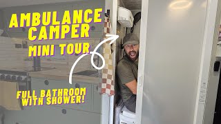 Ambulance Camper Mini Tours Deep Dive  The Tiniest Throne Room [upl. by Ailugram]