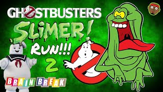 Slimer Run 2 A Halloween Brain Break  Halloween SingAlong  Kids Halloween Songs amp Nursery Rhymes [upl. by Elorac]