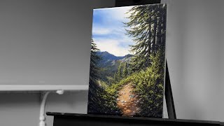 Painting a Realistic Forest Landscape with Acrylics  Paint with Ryan [upl. by Ontine]