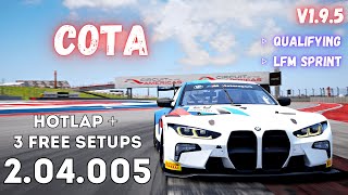 BMW M4 GT3  COTA 2040  HOTLAP  FREE SETUP  ACC v19 [upl. by Hannaoj737]