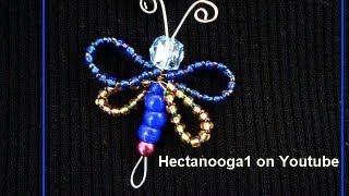 DIY DRAGONFLY OR BUTTERFLY PENDANT with wire and beads jewelry making [upl. by Stallworth]