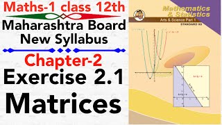 Maths1  Full Exercise 21  chapter 2 MATRICES  class 12 science maths  maharashtra board  NIE [upl. by Bruell]