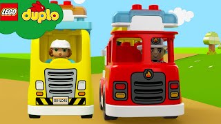 Wir brauchen Lastwagen  Kinderlieder und Cartoons  Lego Duplo  Moonbug Kids Deutsch [upl. by Aciram]