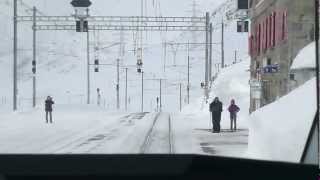 Swiss Trains Bernina Pass Alp GrümOspizio cab view [upl. by Adnorahc]