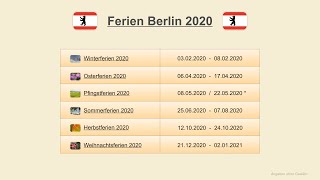 Ferien Berlin 2020 [upl. by Ruthe551]