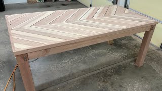 Building a Chevron Pattern Outdoor Table with Basic Joinery [upl. by Merrel]