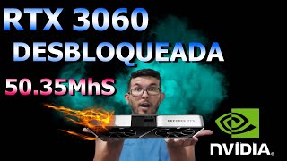 RTX 3060 12GB MINERANDO A 5035 MHS  NVIDIA QUIS QUE O DESBLOQUEIO VAZASSE SIM OU NÃO Btc e ether [upl. by Ballman691]