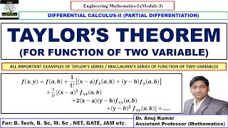 Taylor Theorem for two Variables  Taylor Series Expansion  Taylor Theorem Engineering Mathematics [upl. by Blondelle328]