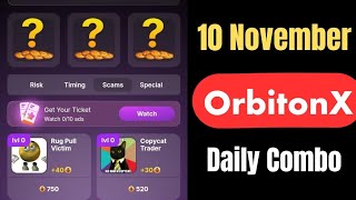 OrbitonX Daily Combo 10 November  Orbiton X Game Daily Combo Today [upl. by Yim]