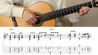 MeditaçãoMeditation TAB Simple Fingerstyle Guitar  AC Jobim [upl. by Oler]