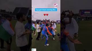 Team India Celebration After Winning The🏆 Indian Team cricket shorts viratkohli indiawins [upl. by Sidoney]