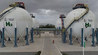 GLOBALink  A visit to mega green hydrogen project in Xinjiang China [upl. by Donelle655]