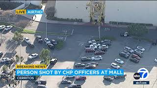 Suspect shot wounded by CHP outside Cerritos shopping mall [upl. by Aidas]