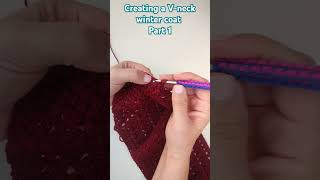 Part 1 of creating a crochet winter coat for girls crochetting crochetcoat crochet crochetgirls [upl. by Notxap]