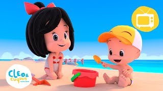 Un Día en la Playa Nuevos episodios y canciones infantiles de Cleo y Cuquín  Familia Telerín [upl. by Elli]