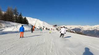 La Plagne de Colosses à Plagne centre via Plagne Soleil 022023 [upl. by Sremlahc34]