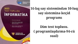 Dim informatika proqramlaşdırma 94cü sual [upl. by Ettenaj]