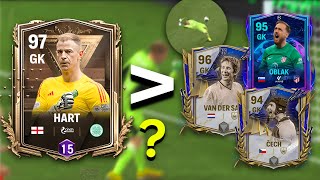 97 OVR RATED JOE HART GK  IS HE GOOD  GAMEPLAY amp REVIEW  EA FC MOBILE 24 [upl. by Anerda814]