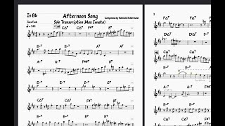 Solo Transcription quotAfternoon Songquot Max Ionata  In B Flat [upl. by Allyn]