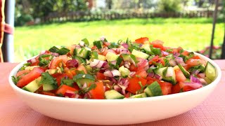 Türkischer Hirtensalat  Çoban Salatası  Frisch knackig und lecker  Canans Rezepte [upl. by Vogele]