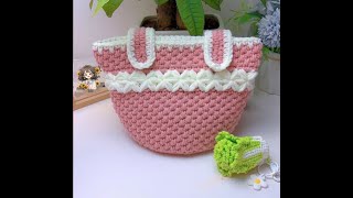 How to crochet a blossom pattern crochet bag Last video is same pattern hat tutorial [upl. by Alfi889]